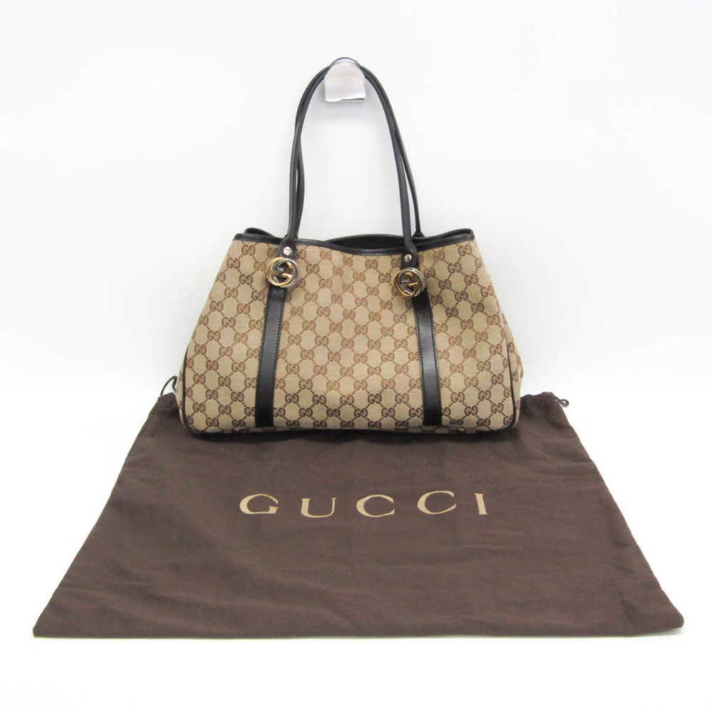 GUCCI Authentic Black Canvas Tote Bag - Picture 2 of 12